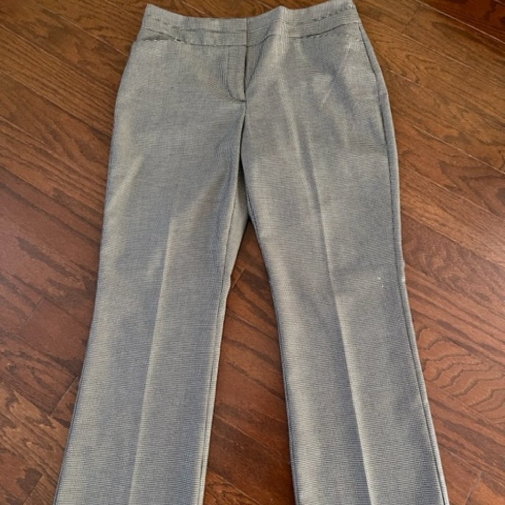 LOFT black and tan herringbone pattern ladies slacks, sz 8P Curvy